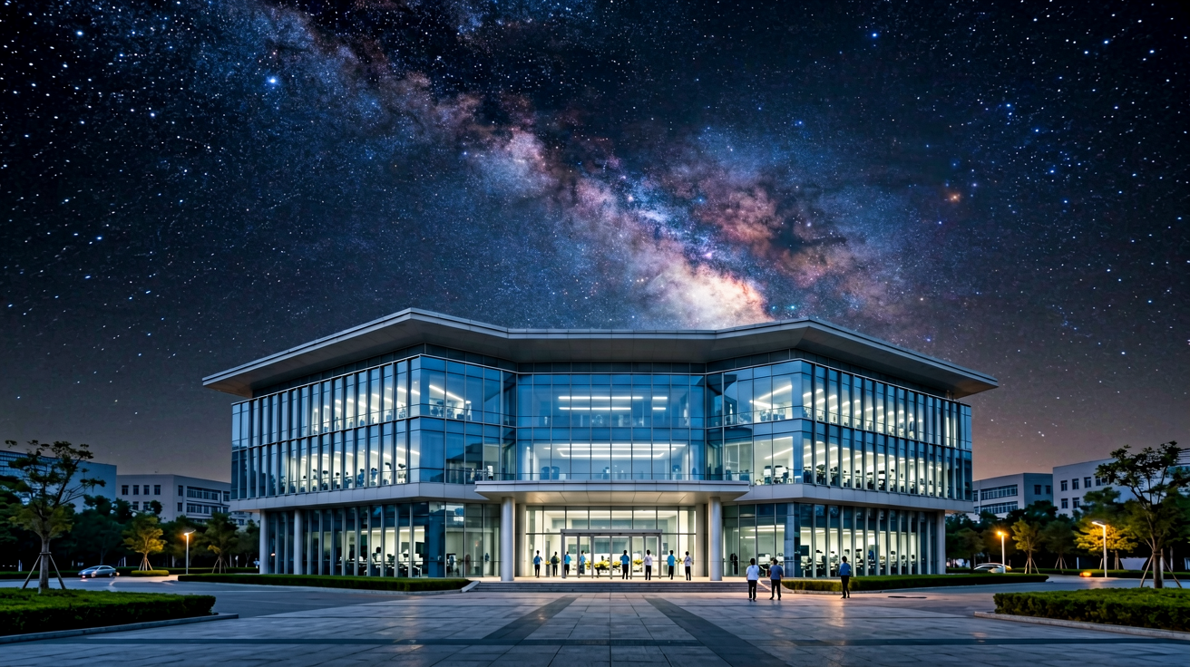 星空中国科技办公大楼外观，现代化企业总部建筑